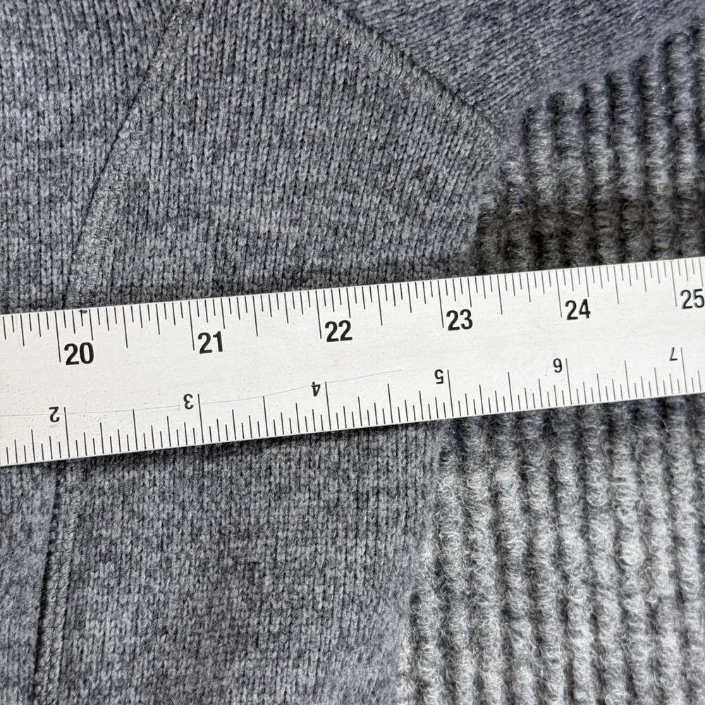Cabelas Sweater Fleece Pullover Crew Neck Mens L Gray Raglan Sleeve Pockets